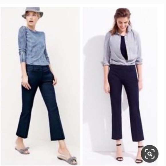 J. Crew Teddie navy blue cropped pants Size 0 - Picture 1 of 9